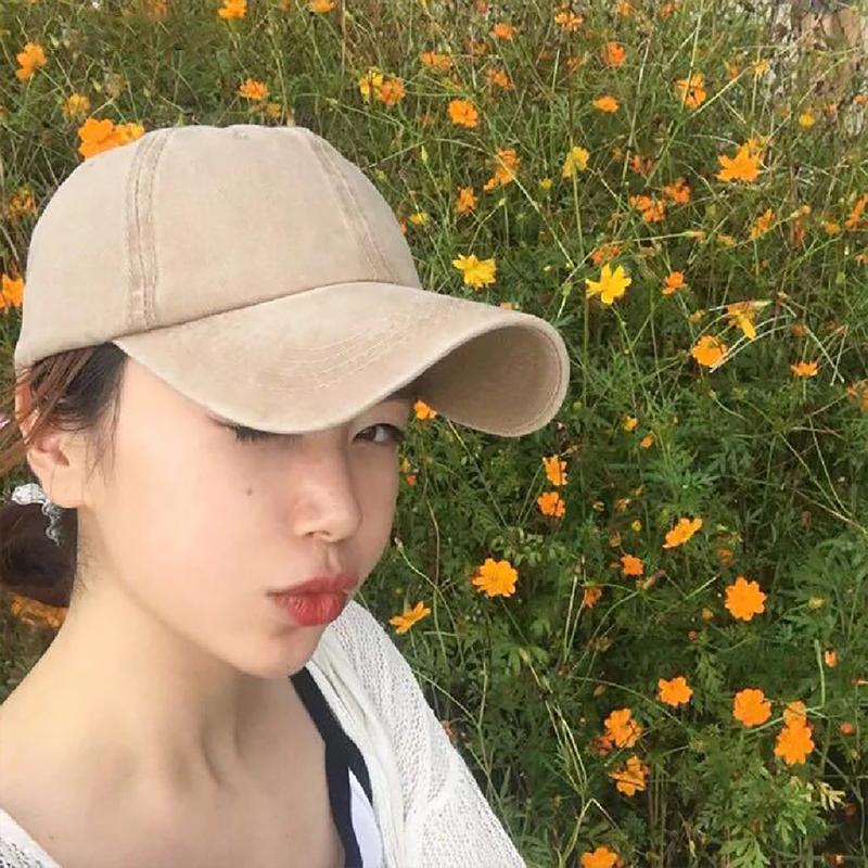 Washed Hat Old Baseball Hat Retro Duckbill Hat Solid Color Women S Outdoor