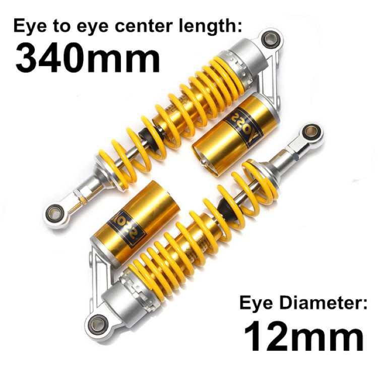 RFY 340mm Enhanced Spring for Fefe CB400 ATV Shock Absorber with Hydraulic Damping Blue & Silver Set