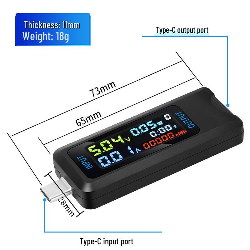 Multifunktionales USB-Spannungs- und Strommessgerät mit Digitalanzeige