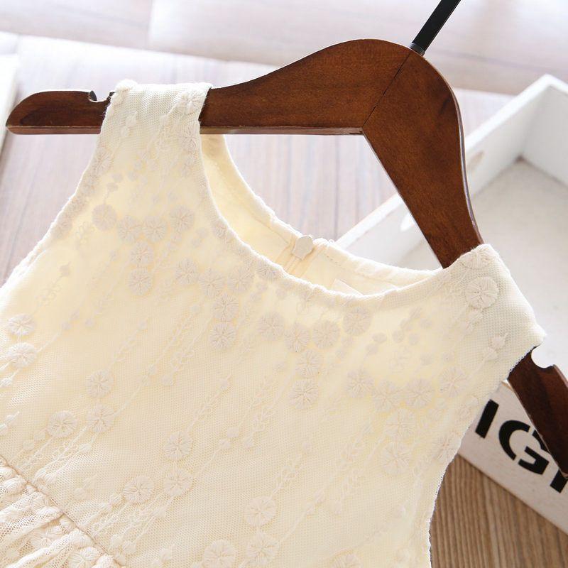 Girls' Dress Summer Dress Sleeveless Dress Children's Lace Gauze Dress Summer Style Baby Princess Dress