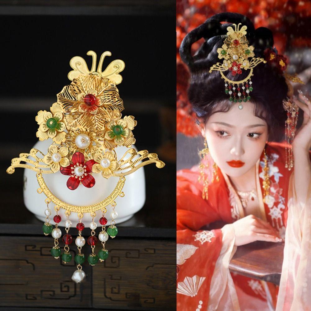 Gold Hanfu Hair Comb Tassels Women Hair Stick Luxury Chinese Style Hairpin  Girl