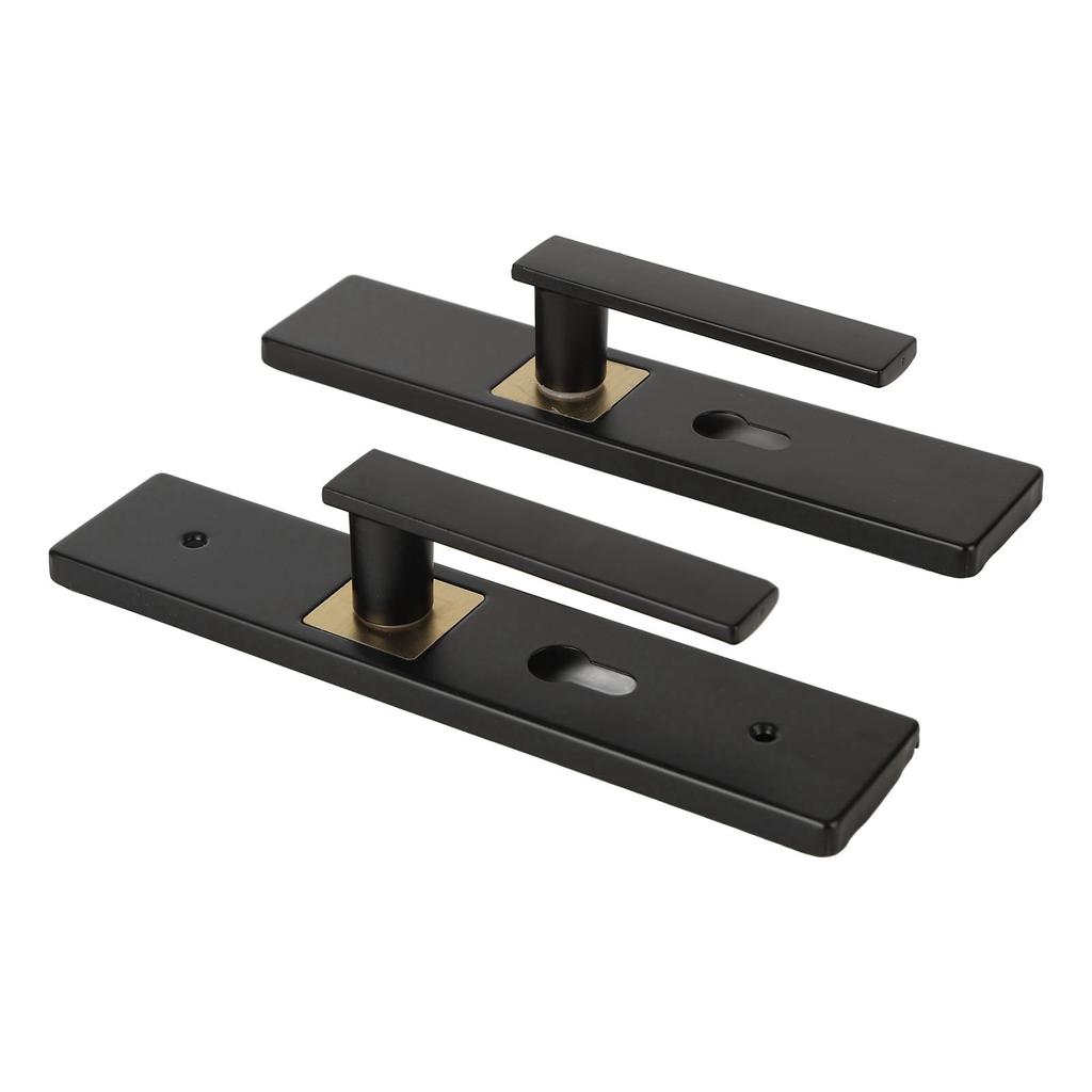 Bedroom Lock Set Household Interior Room Toilet Silent Aluminium Alloy with Handle Black Gold