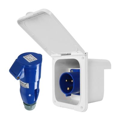 RV Generator Power Adapter 16AMP 3Pin 220V-250V Flush Hook Up Socket