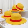 One Piece Luffy Same Straw Hat Men's Hot Selling Fashion Yellow Sun Hat Foldable Lightweight Sun Protection Hat