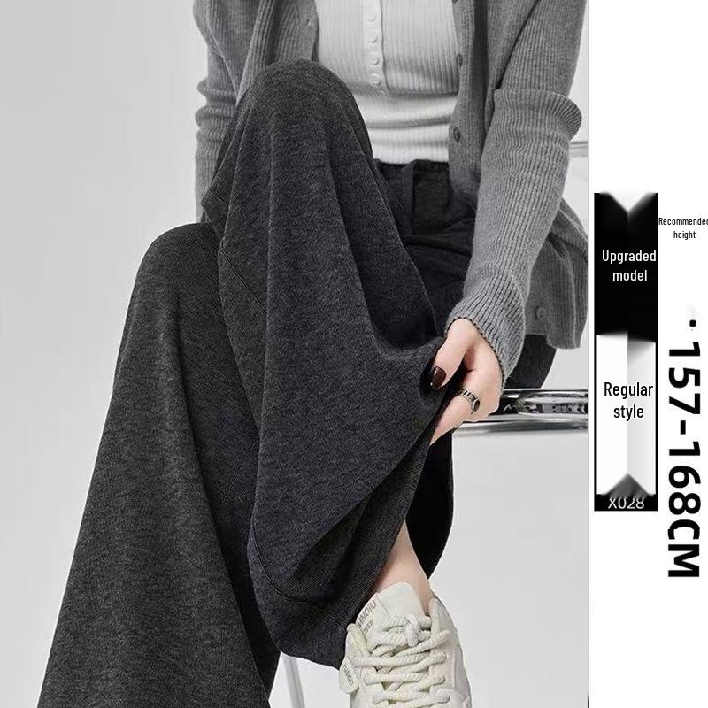 

Women s High-Waist Wide-Leg Cashmere Pants - Spring/Autumn Korean Style, Soft Velvet Lining. 3XL