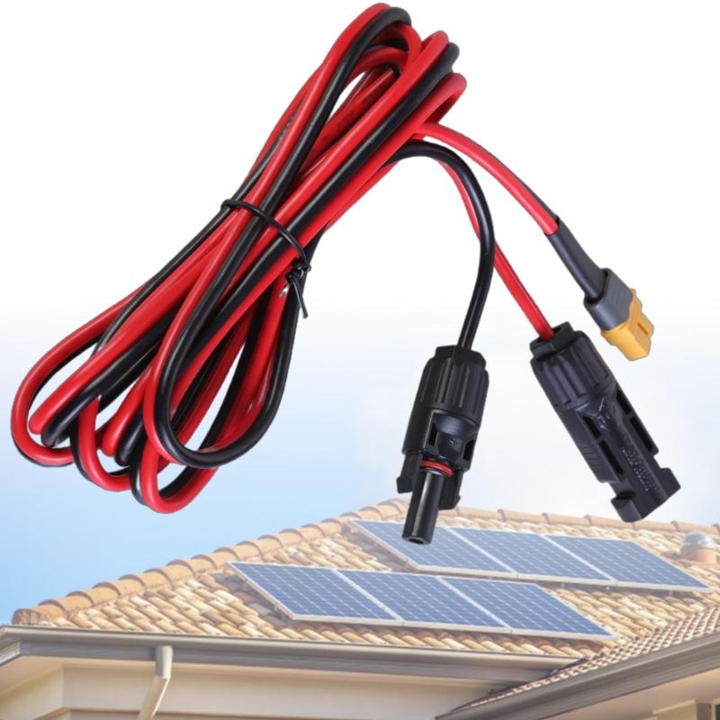 Waterproof IP67 Solar Panel to XT60 Female Connectors Cable 12AWG for Car and Solar Generators