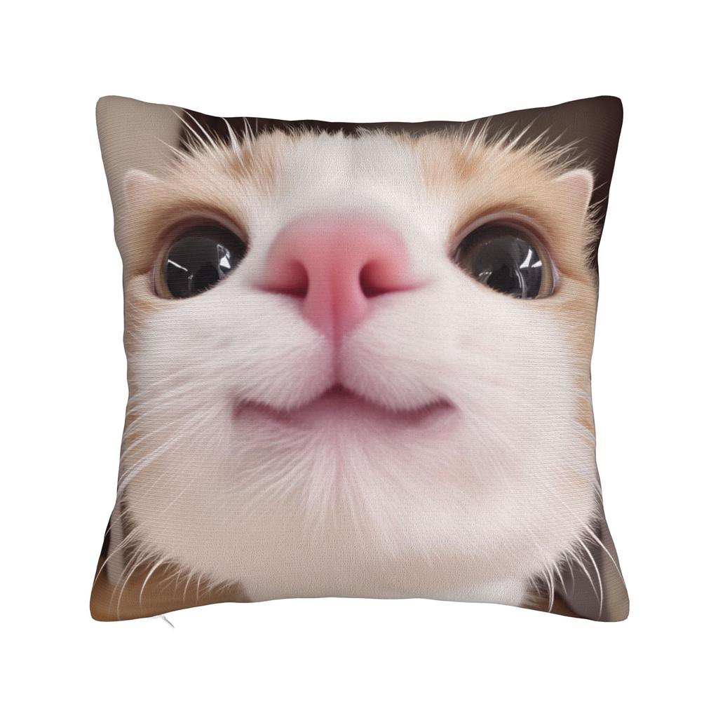 Katzen-Memes Lustiger Meme-Druck Kissenbezug Weicher Kissenbezug für Sofa Auto Heimdekoration Modischer Kissenbezug
