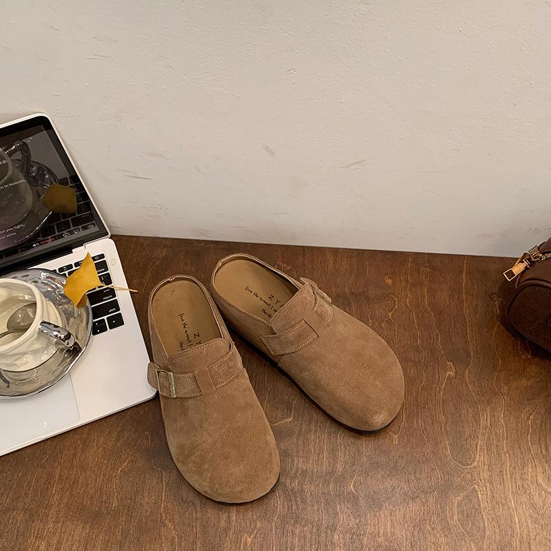 Thick-soled Inner Height-increasing Boken Shoes Women's Outer Wear Bag Head Half Slippers 2025 New Spring and Autumn One-pedal Lazy Slippers