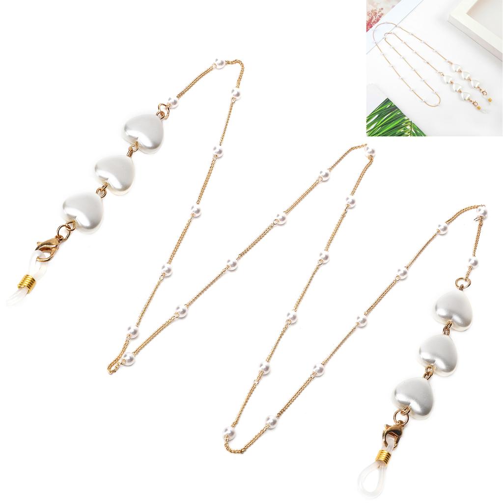Heart Shaped Decoration Face Cover Chain Metal Exquisite Glasses Chain Lanyard
