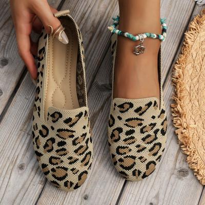 Loafers Women's Square Toe Breathable Slip On Square Toe Mesh Women Flats Shoes Soft Bottom Knit Ballet Flats Shoes Boat Shoes