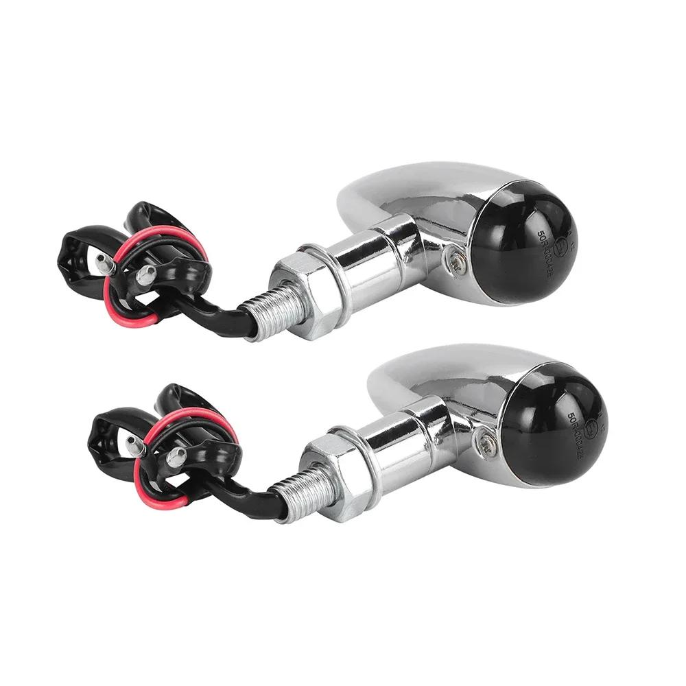 For Harley Touring Road Glide Sportster Bobber Chopper Motorcycle Bullet Turn Signal Indicator Light Universal Lamp 10mm Thread