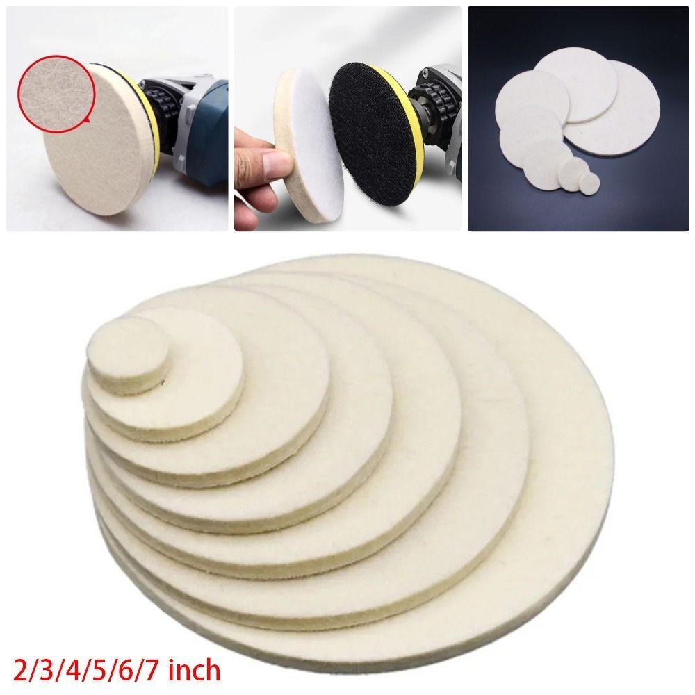 2/3/4/5/6/7inch Wool Felt Discs Polishing Pads Abrasive Wheel for Glass Stainless Steel Repair Scratches Durable Tool Parts