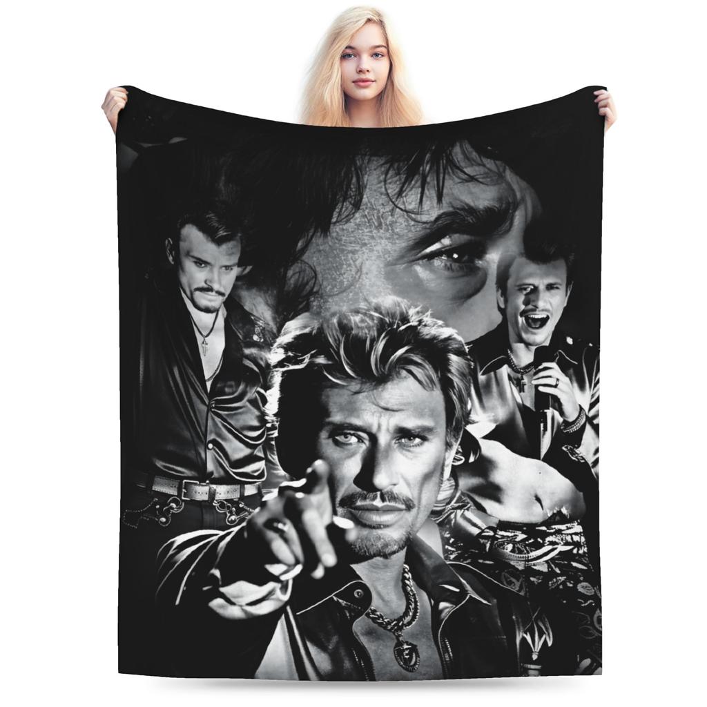 French Singer Johnny Hallyday Rock Star Blanket Quality Warm Soft  Throw Blanket Spring Boy Girl Couch Chair Bedspread