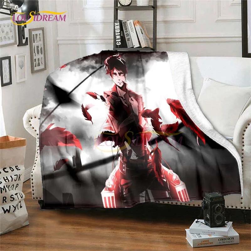 Attack On Titan Blanket Cover Anime Blankets for Beds Sofas Soft Carpet Warm Bed Sheet Bedspread Bedding Queen Size Room Decor