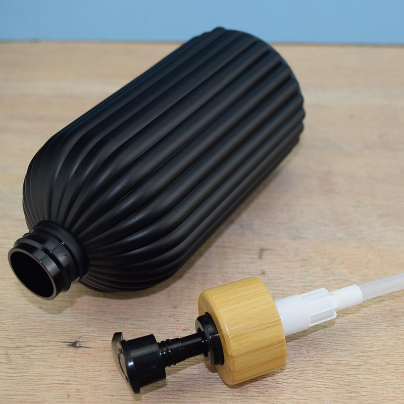 

500 мл многоразовый дозатор для мыла бамбуковый дозатор полосатый органайзер для ванной комнаты шампунь кондиционер лосьон и гель для душа многоцелевой чёрный