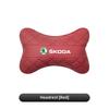 XLM4  1Pcs Leather Car Seat Back Headrest Neck Pillow For Skoda Octavia Superb Rapid Kodiaq Karoq Fabia Kamiq Enyaq Citigo Yeti Scala