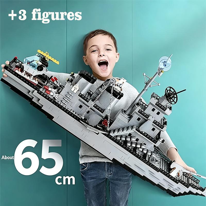 Linyi Toy High-Quality 65Cm High-Quality Giant High-Quality Navy High-Quality Warship High-Quality Building High-Quality Blocks Army Style High-Quality