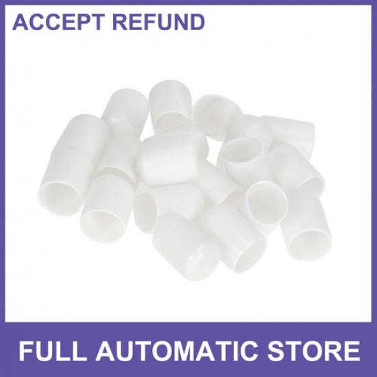 Twenty PVC 19mm Exterior Wheel Lug Nut Bolt White Universal