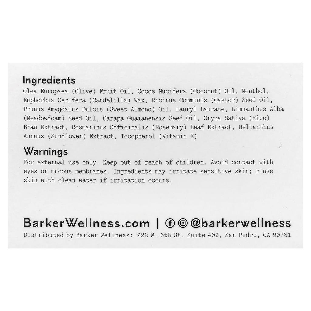 Barker Wellness Co., Muscle Therapy Balm, 120ml (4oz)