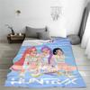 K-Pop Demon Hunters Huntrix Custom Name Blankets Living Room Sofa Christmas Bithday Gifts For Kids Soft Flannel Throw Blanket