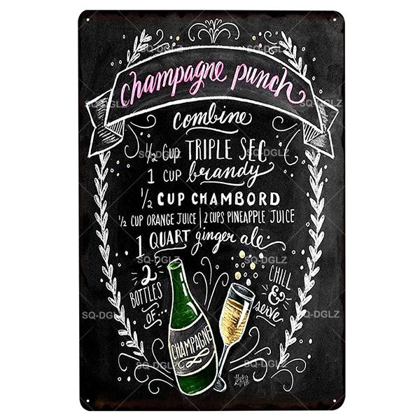 

[SQ-DGLZ] Mojito Metal Sign Vintage Metal Plaque Plates Decor For Pub Bar Home Wall Decor Tin Signs Cocktail Poster Gift 20x30cm（7.8x11.8inch）