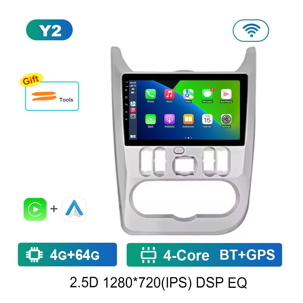 Car Radio Multimedia player for Renault Logan 1 Sandero 2009 - 2015 Android OS Wireless Carplay WiFi Head Unit GPS Navigation