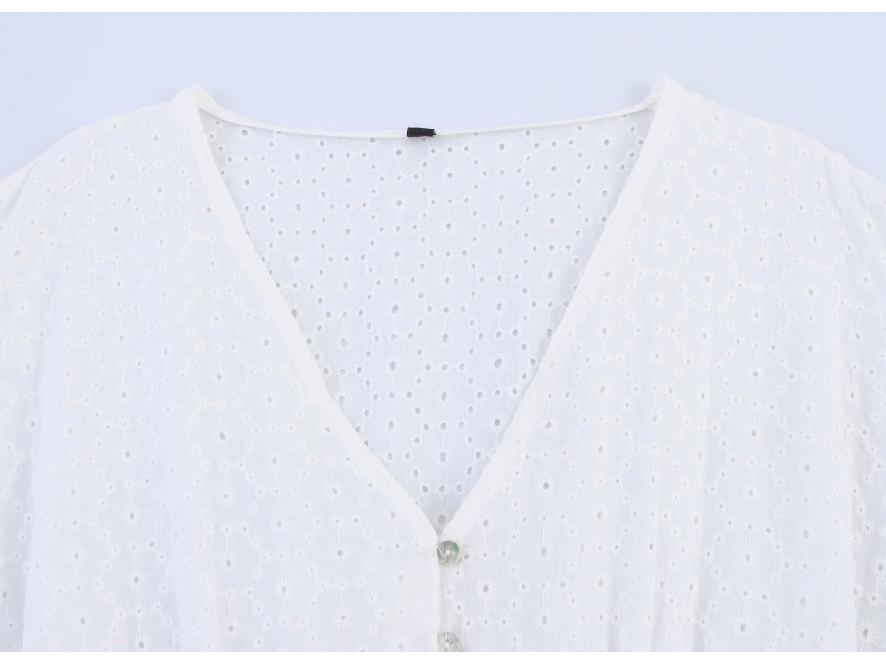 European American Women's V-neck Embroidered Mini Dress - Fashionable & Trendy