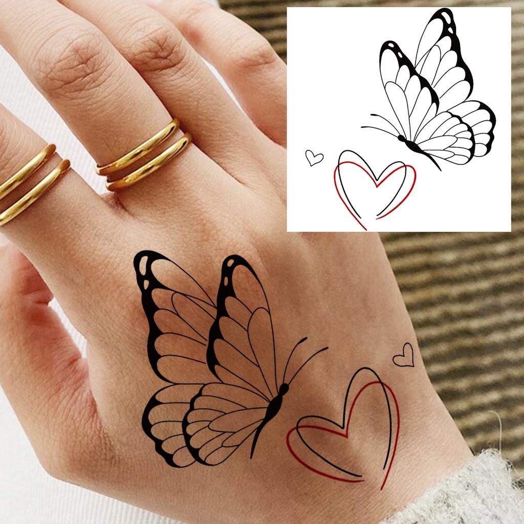 1 Sheet Butterfly Temporary Tattoos For Women Hands Clavicle Neck, Fake Tattoo Stickers Waterproof Long Lasting Realistic Tatoos