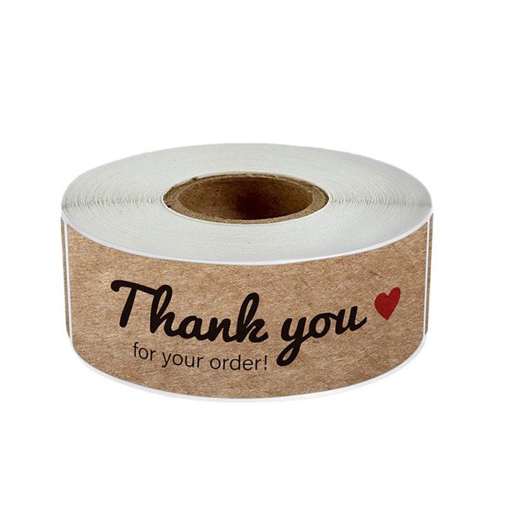Popular Kraft Paper Thank You Sticker Label
