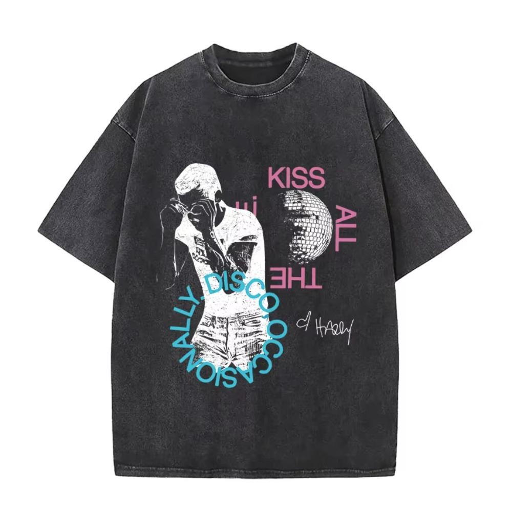 Harry Styles Together Tour 2026 Vintage Washed T-Shirt Men Women Pop Music Fashion Oversized Cotton Casual Streetwear