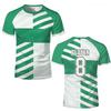 Simple Striped Graphic Football T Shirts For Men Summer Fashion Short Sleeve 3D Printed Sports T-shirts Loose Quick Dry Tees