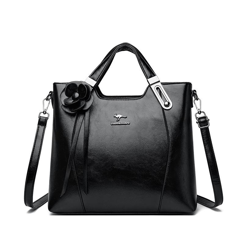 

Стильная сумка через плечо из мягкой кожи для женщин среднего возраста - Универсальная, вместительная сумка-кроссбоди чёрный