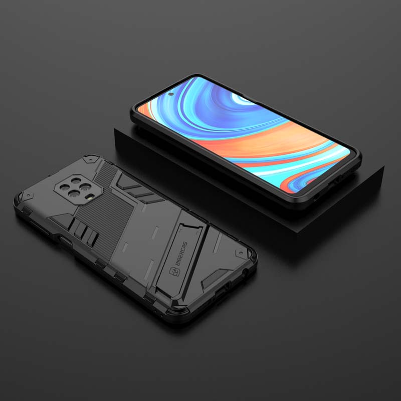 

Противоударный чехол для Xiaomi Redmi Note 9 10 Pro Max 9S 9A 9C 9T 10S 10A 10C Чехол-броня с держателем Задняя крышка для POCO X3 Pro F2 M3 F3 GT Redmi Note 10 Pro чёрный