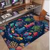 Fish Ocean Theme Soft Crystal Velvet Rug Custom Name & Text Print Non Slip Floor Rug for Bedroom Living Room