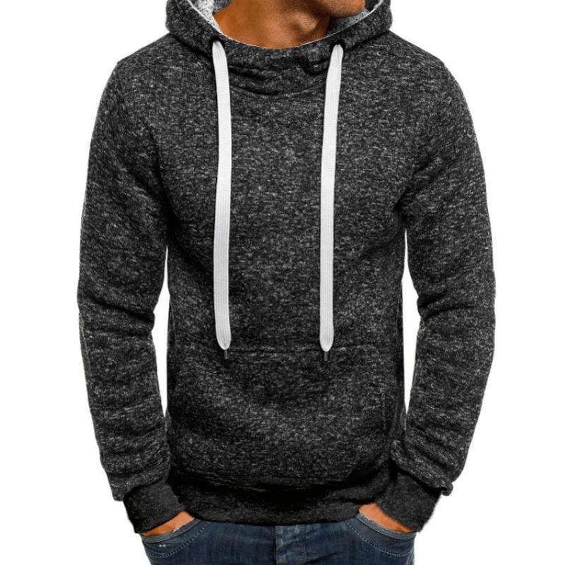 New Spring and Autumn Men's Fleece Hooded Sweatshirt Youth Trendy Pullover Men's Slim Sweatshirt