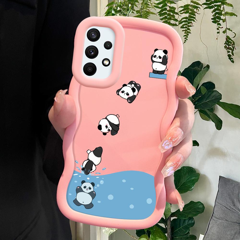 

Окрашенный узор Big Wave Edge Мягкий силиконовый материал Macaron чехол для телефона противоударный защитный резиновый чехол для Samsung Xiaomi Poco Redmi Xiaomi Poco C75 5G розовый