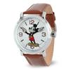 Disney Men's Mickey Mouse Watch with Black Band and Brown Leather