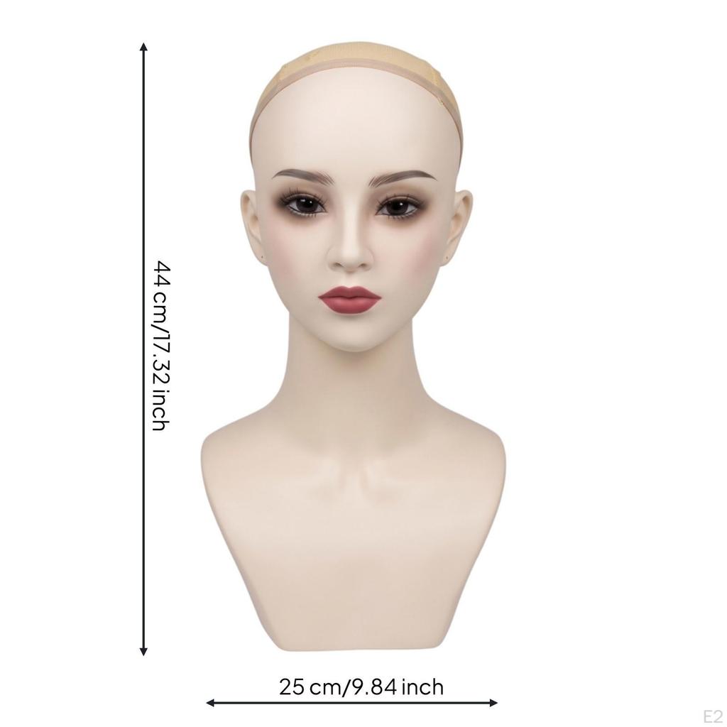 Mannequin Head with Shoulders Female Hairpiece Cosplay for Salons