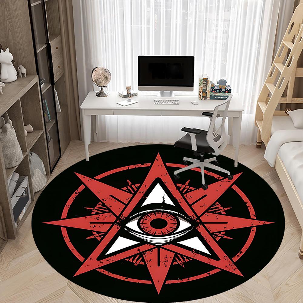 1pc Eagle Eye Symbol Office Round Area Rug, Under Office Chairs Bedroom Living Room Home Decor, Room Deco, Available In Various Sizes