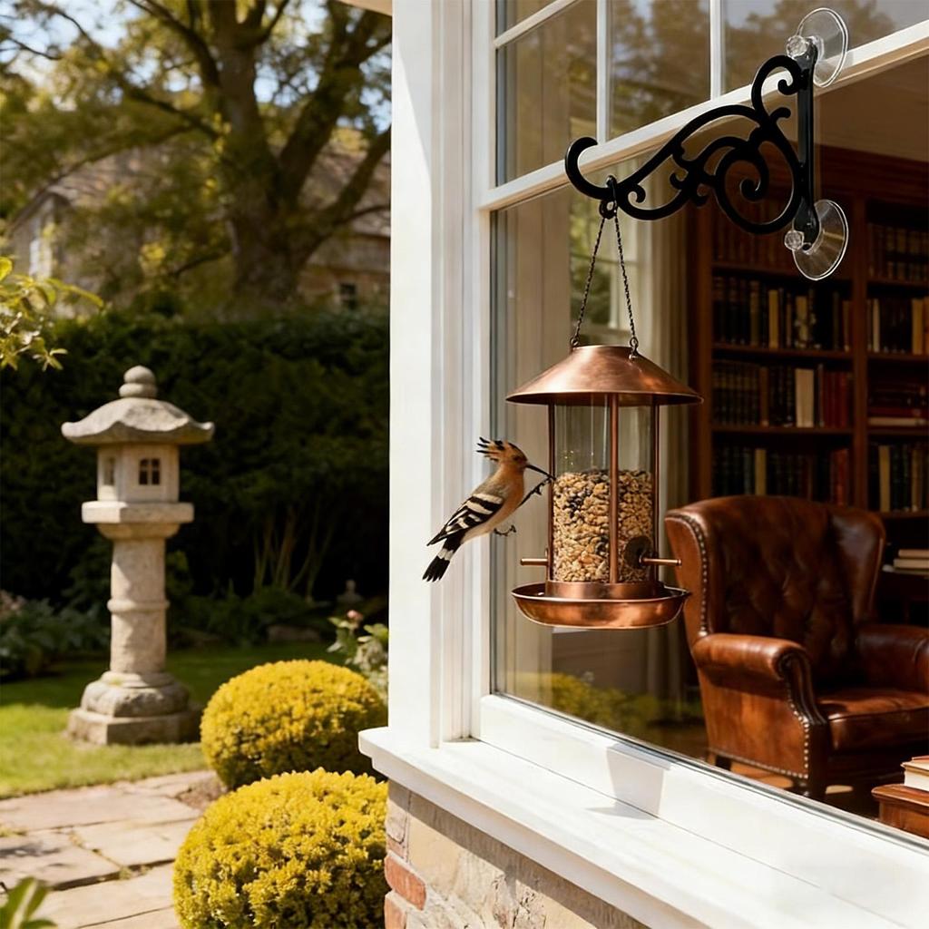 Bird Feeder Holder Strong Load-Bearing Stand With Suction Cup Window Bird Feeder Hook For Balcony Garden Deck Railing Fence