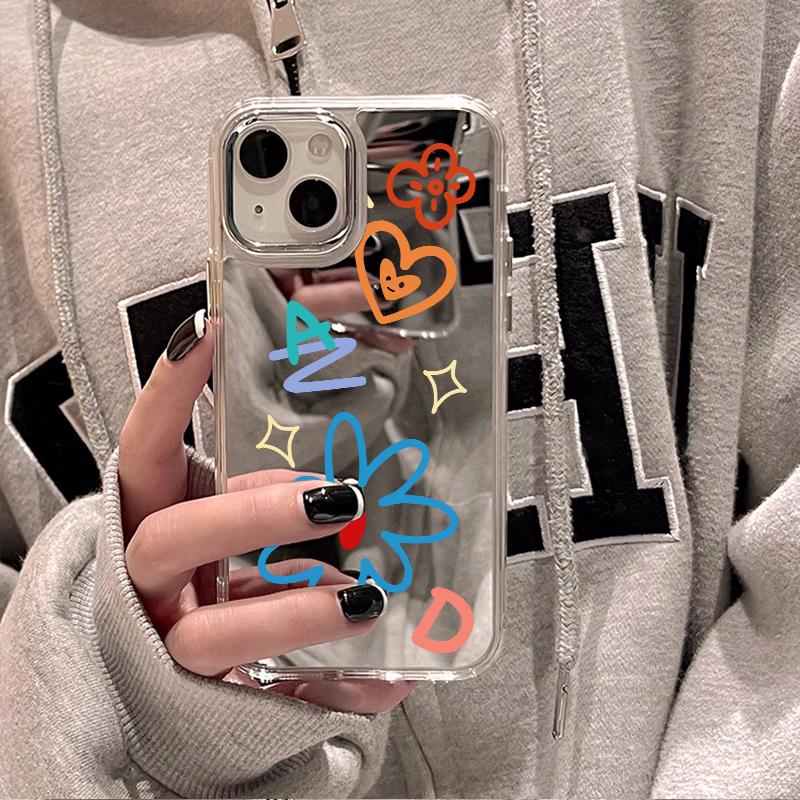 Mobile Phone Cases for iPhone 11 13 XR 15 Pro Max 12 14 Pro Max Case iPhone 16 XS Max Mirror Protective Case Mirror Exquisite Cartoon Waterproof
