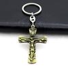 Crucifix Rugăciune Creștină Decorativ Metal Figurină Cruce Isus Meșteșuguri Mașină Geantă Breloc Pandantiv Cruce Decor Casă Birou Cameră