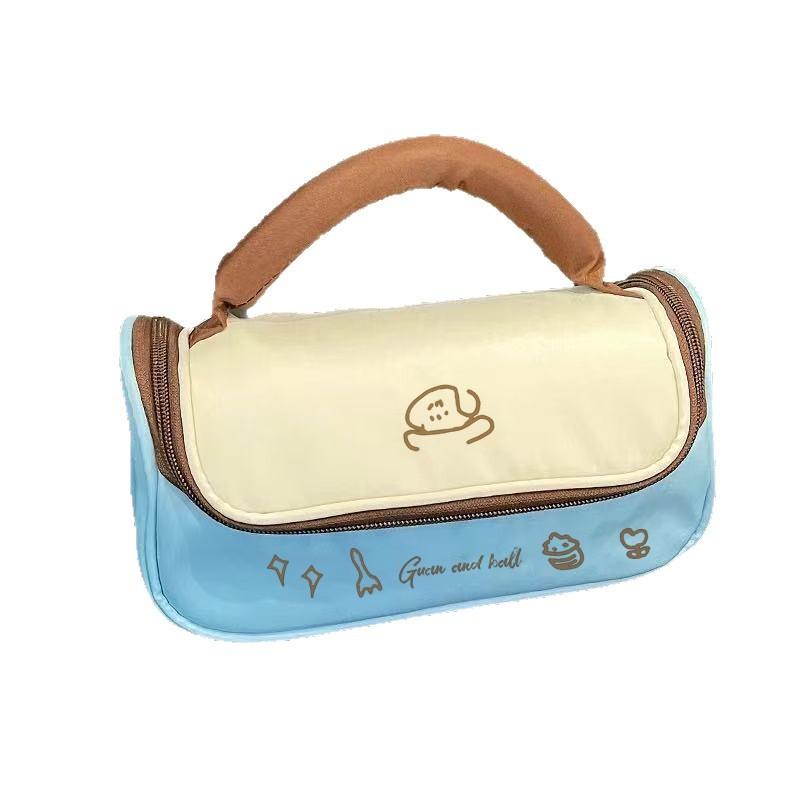 Minimalist Large Capacity Portable Pencil Bag With Pu Material For Students And Office Use