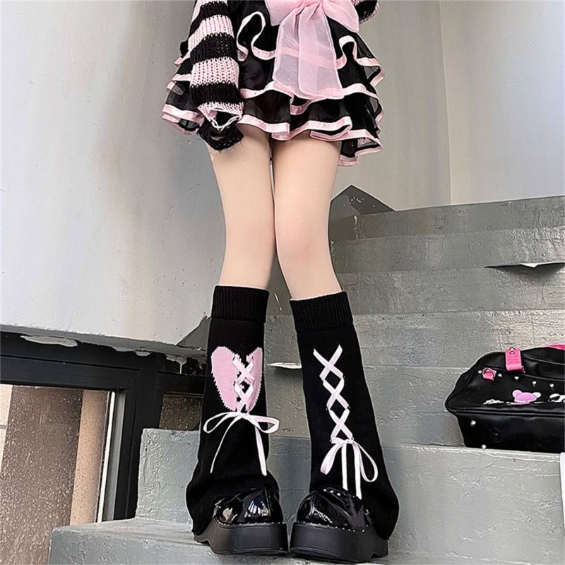 Summer Solid Bandage Pile Sock Bows Sweet Pantyhose Subculture-Japanese-Cute Style Jokers Leg Covers for Womens