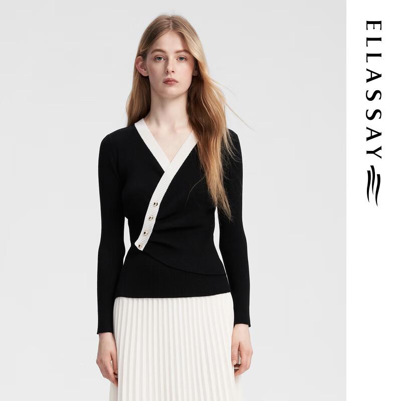 

ELLASSAY Женский плиссированный вязаный свитер из овечьей шерсти L