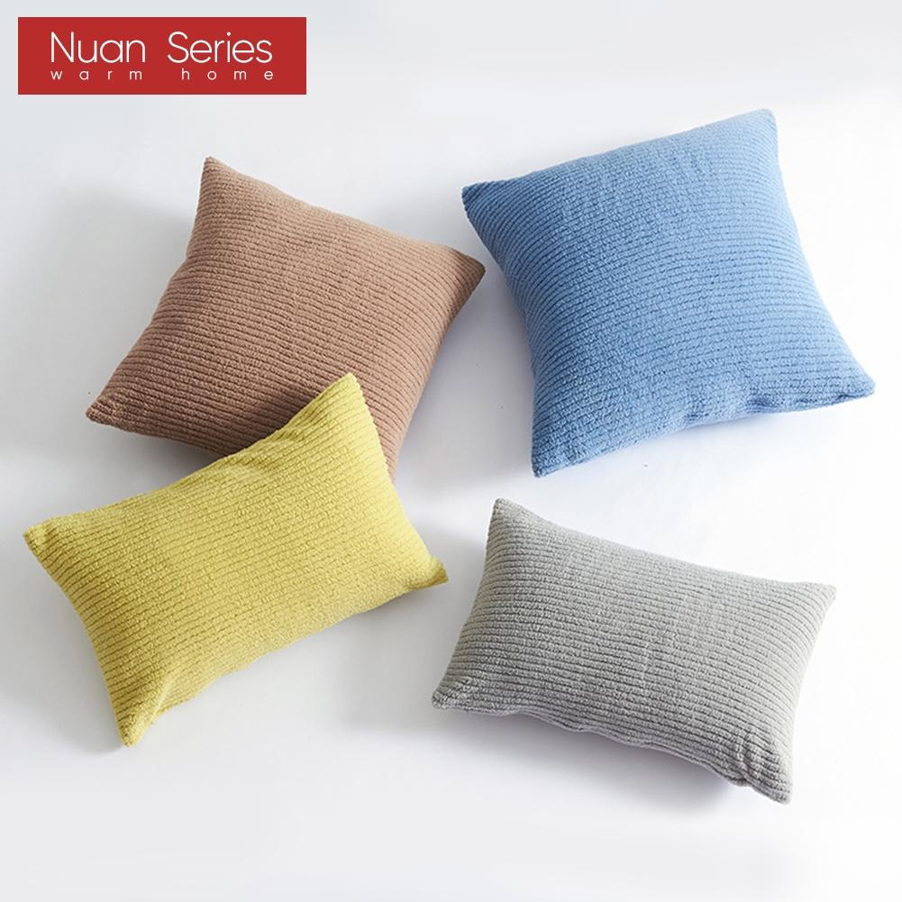 1PC Nuan Series Solid Corduroy Striped Throw Pillow Cover Sofa Bed Pillow Cases Decorative Cushion Covers 30x50/45X45/50X50cm