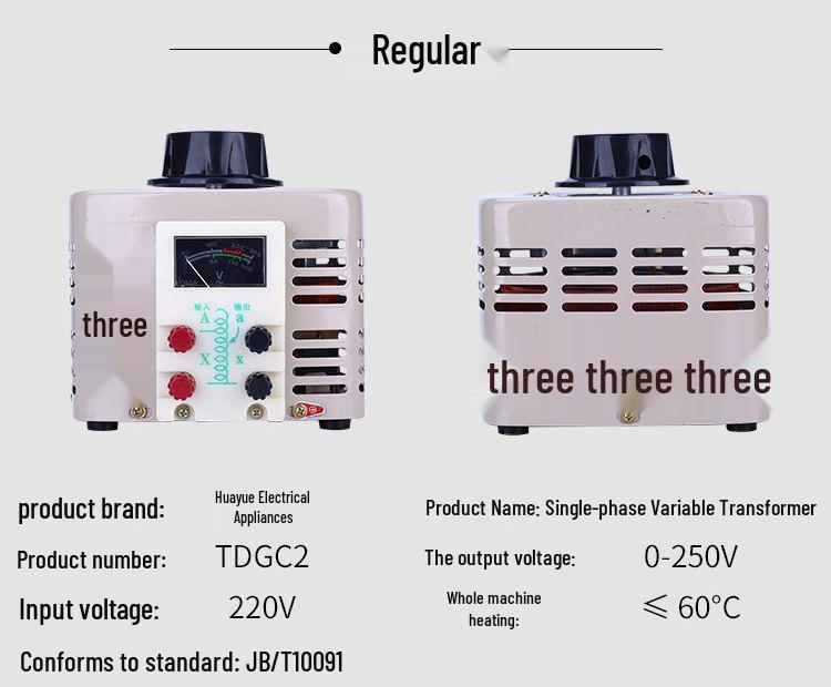 220V Single-Phase TDGC2-500W Autotransformer 5kW Foam Cutter Regulator 0-250V