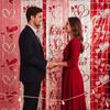 Love Heart Valentine's Day Rain Curtain Plastic Bowknot Streamers Hanging Curtains DIY Party Accessory