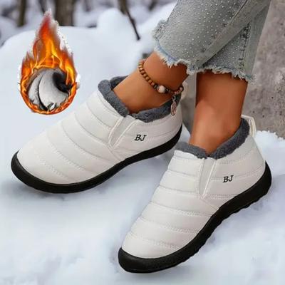 Botas de Inverno Ultra Quentes - Sola Grossa Antiderrapante, Botas de Neve com Isolamento Nível Polar, Salto Baixo, Bico Redondo, Forro de Tecido, Botas de Caminhada