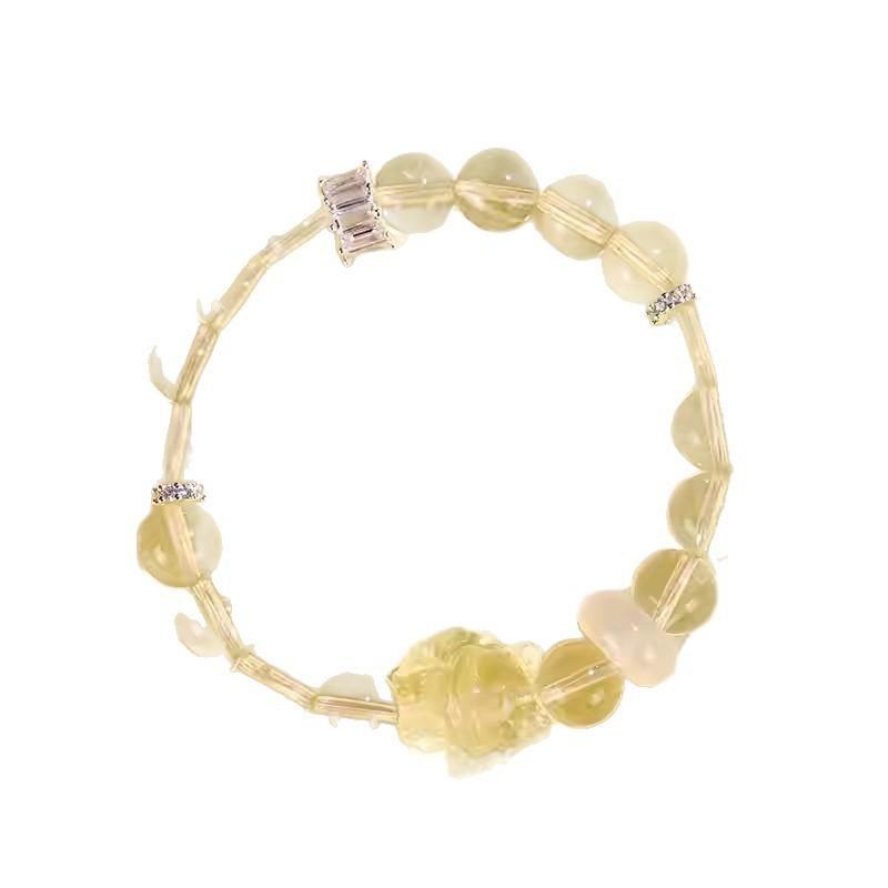 Natural Nine-Tailed Fox Amethyst Bracelet for Women, Fashionable and High-End White Agate, Pink Quartz, Strawberry Quartz Bracelet